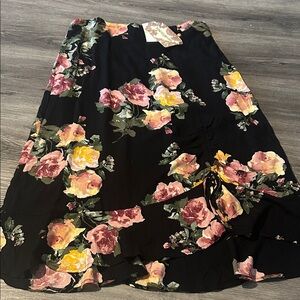 Floral Black Skirt